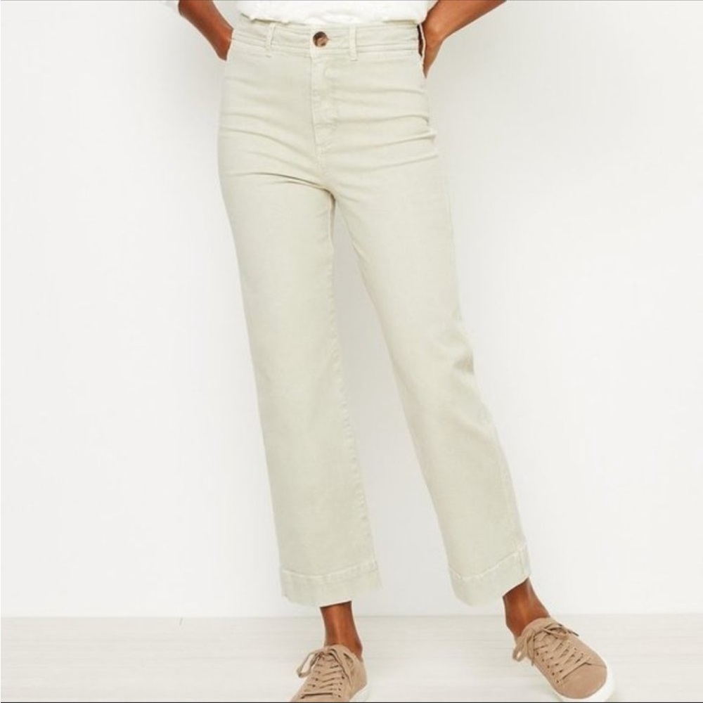 LOFT High Waist Slim Wide Leg Pants